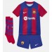 Fotbalové Dres Barcelona Frenkie de Jong #21 Dětské Domácí 2023-24 Krátký Rukáv (+ trenýrky)